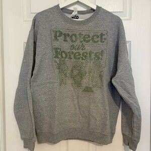 Star Wars Gray Crewneck Sweater - “Protect Our Forests” Ewoks